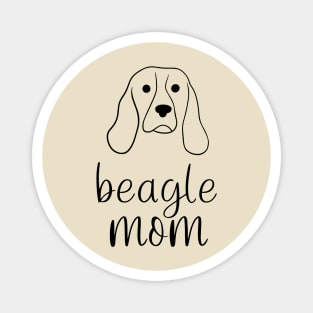 Beagle Mom Line Art Magnet